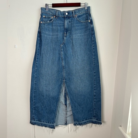 GAP Denim Maxi Skirt, High Rise, Medium Indigo - Picture 5 of 10